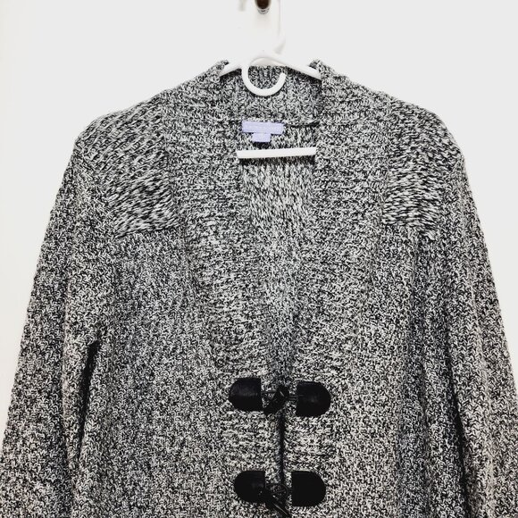 Laura Scott Womens Long Sleeve Knit Cardigan Sweater Toggle Buttons Size L Gray - Picture 11 of 11